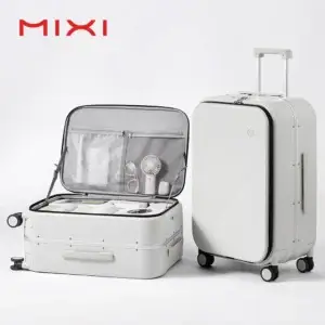 PC Aluminum Frame Suitcase Front Open Rolling