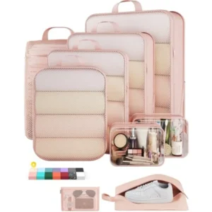 Set Compression Packing Cubes Garment Bags for Travel