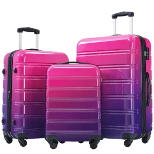Hardshell 3 Piece Gradient Color Expandable with Spinner Wheels and TSA Lock Lightweight