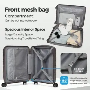 20x14x6 Inch Carry On Hardshell Spinner Suitcase - Thumbnail Image 3