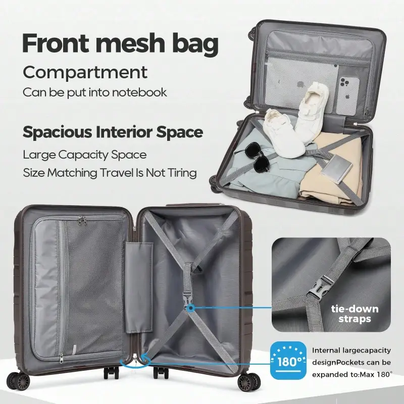 20x14x6 Inch Carry On Hardshell Spinner Suitcase - Image 3
