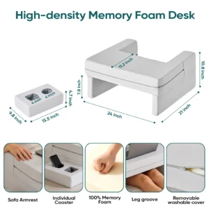 Square Memory Foam Reading Ergonomic Neck Pillow - Thumbnail Image 2