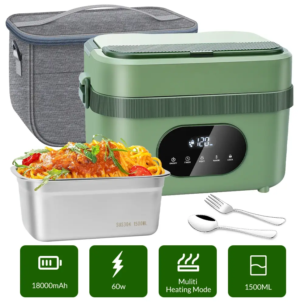 1.5L Cordless Electric Heated Lunch Box 18000mAh - Image 2