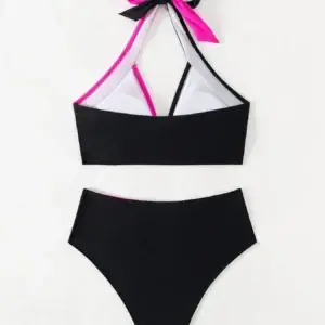 Women's Colorblock Criss Cross Halter Bikini Set - Thumbnail Image 2