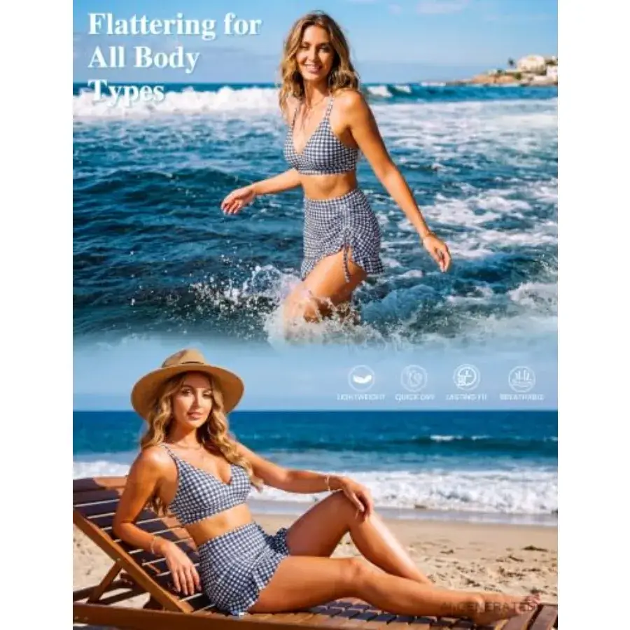 Women's High Waisted Bikini Sets Tummy Control - Image 4