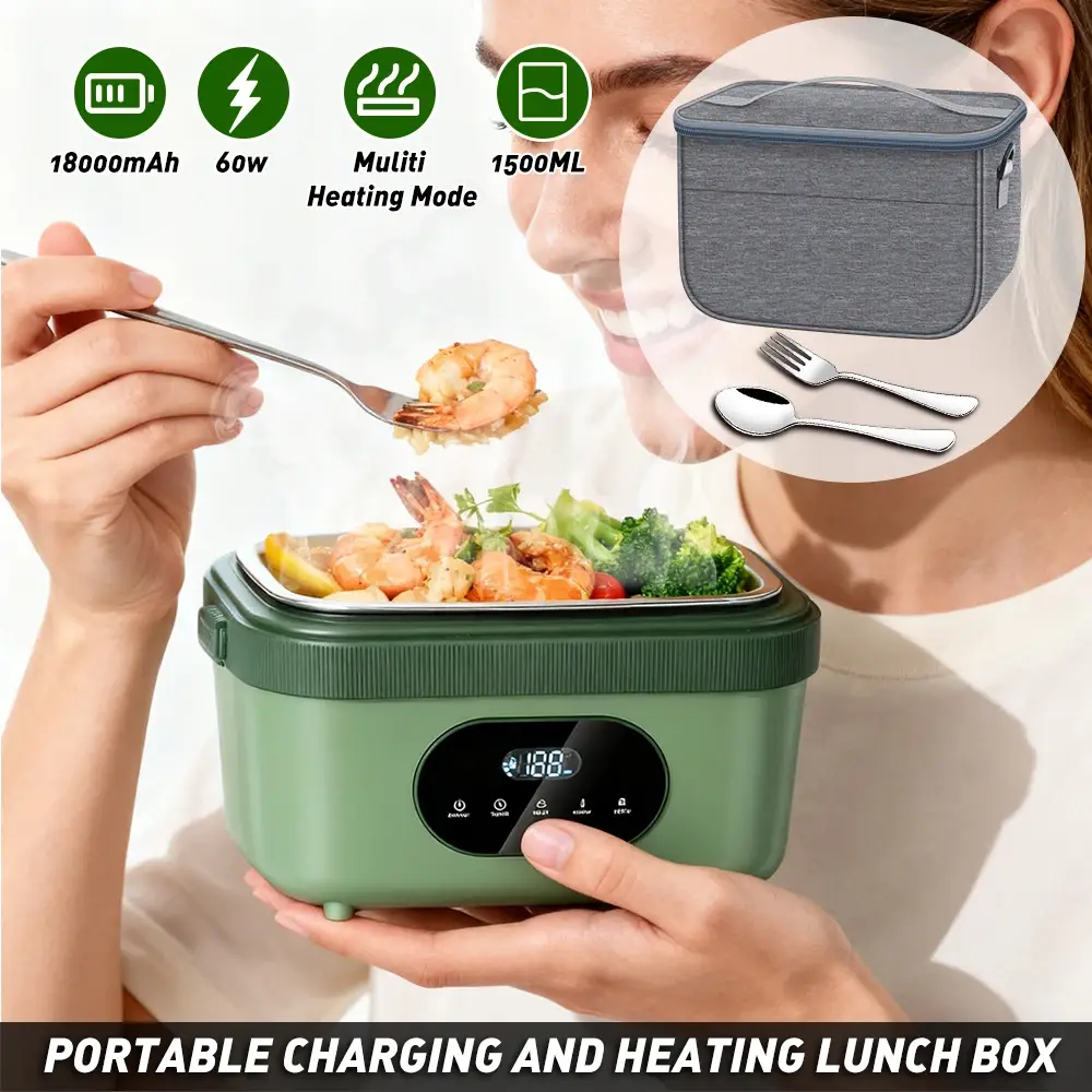 1.5L Cordless Electric Heated Lunch Box 18000mAh - Image 1