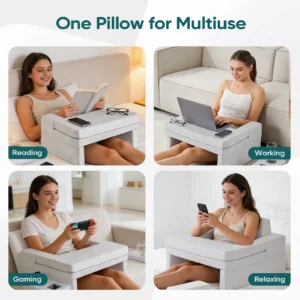 Square Memory Foam Reading Ergonomic Neck Pillow - Thumbnail Image 3