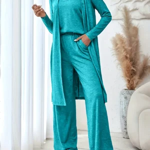 Plus size women's loungewear knit 3-piece set - Thumbnail Image 5