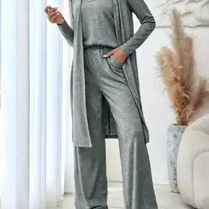 Plus size women's loungewear knit 3-piece set - Thumbnail Image 4