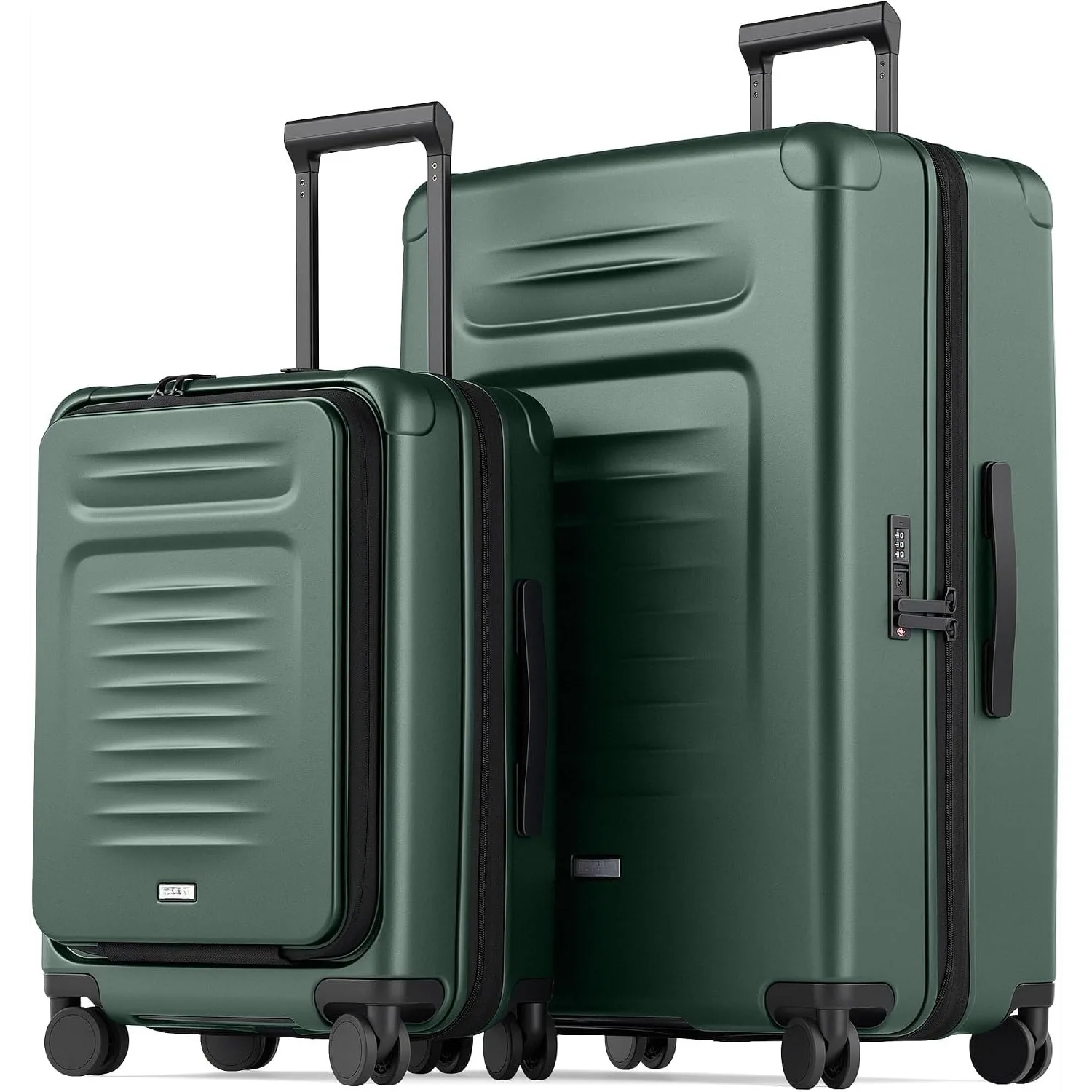 Expandable Luggage with TSA Lock 2 Piece Set Green - Image 1