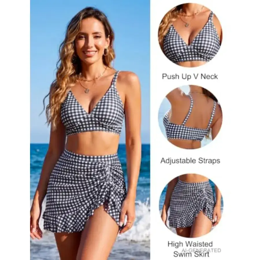 Women's High Waisted Bikini Sets Tummy Control - Image 3