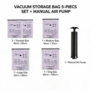 5PCS Vacuum Storage Bags, Space Saver Compression - Thumbnail Image 11