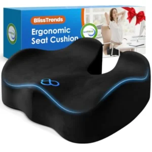 Seat Cushion with Velvet Cover, Thick Memory Foam