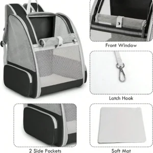Breathable Mesh Carrier backpack for Cats & Small Dogs - Thumbnail Image 3