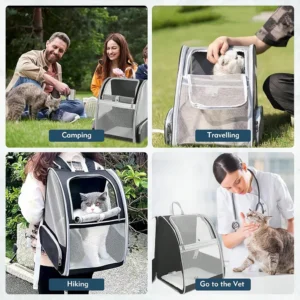 Breathable Mesh Carrier backpack for Cats & Small Dogs - Thumbnail Image 5