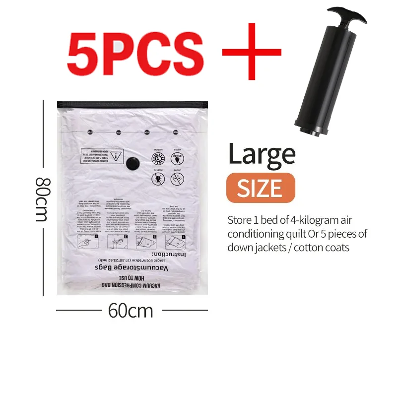 5PCS Vacuum Storage Bags, Space Saver Compression - Image 10