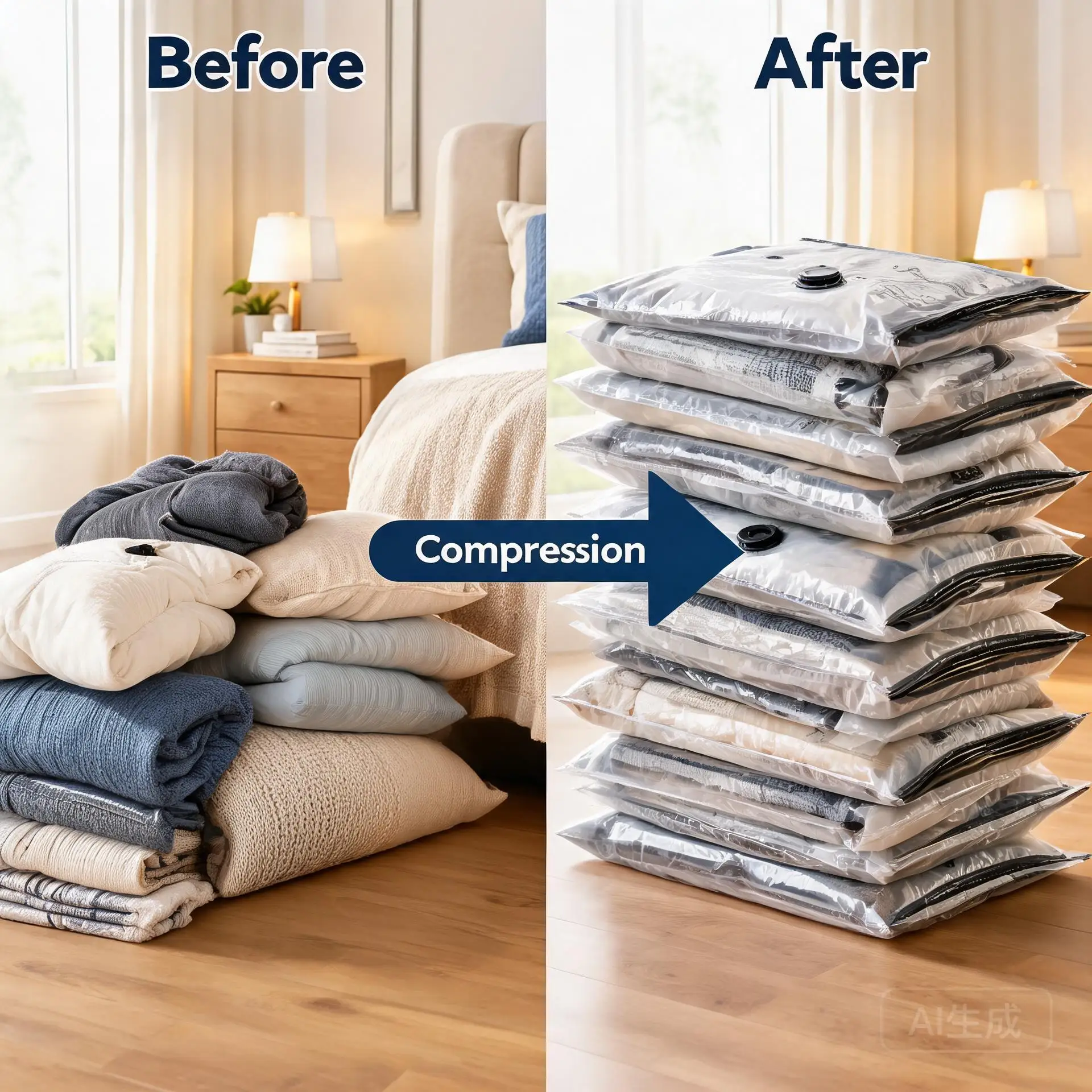 5PCS Vacuum Storage Bags, Space Saver Compression - Image 4