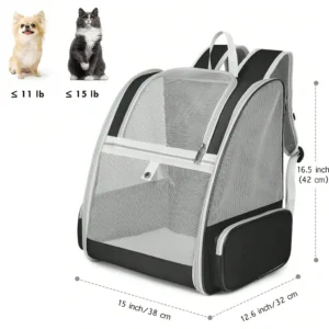 Breathable Mesh Carrier backpack for Cats & Small Dogs - Thumbnail Image 2