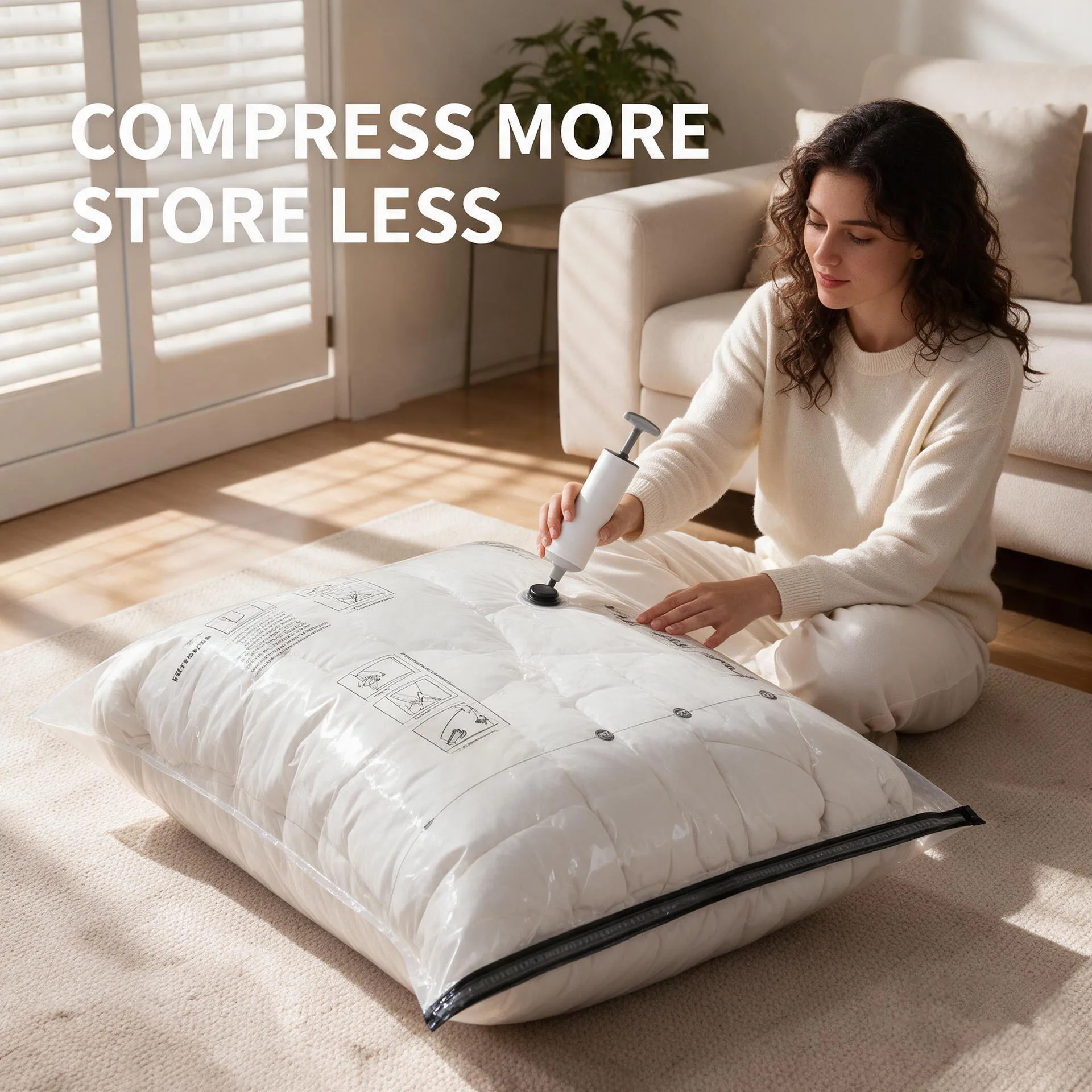 5PCS Vacuum Storage Bags, Space Saver Compression - Image 5