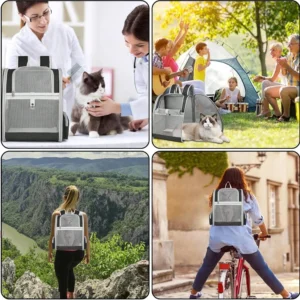 Breathable Mesh Carrier backpack for Cats & Small Dogs - Thumbnail Image 6