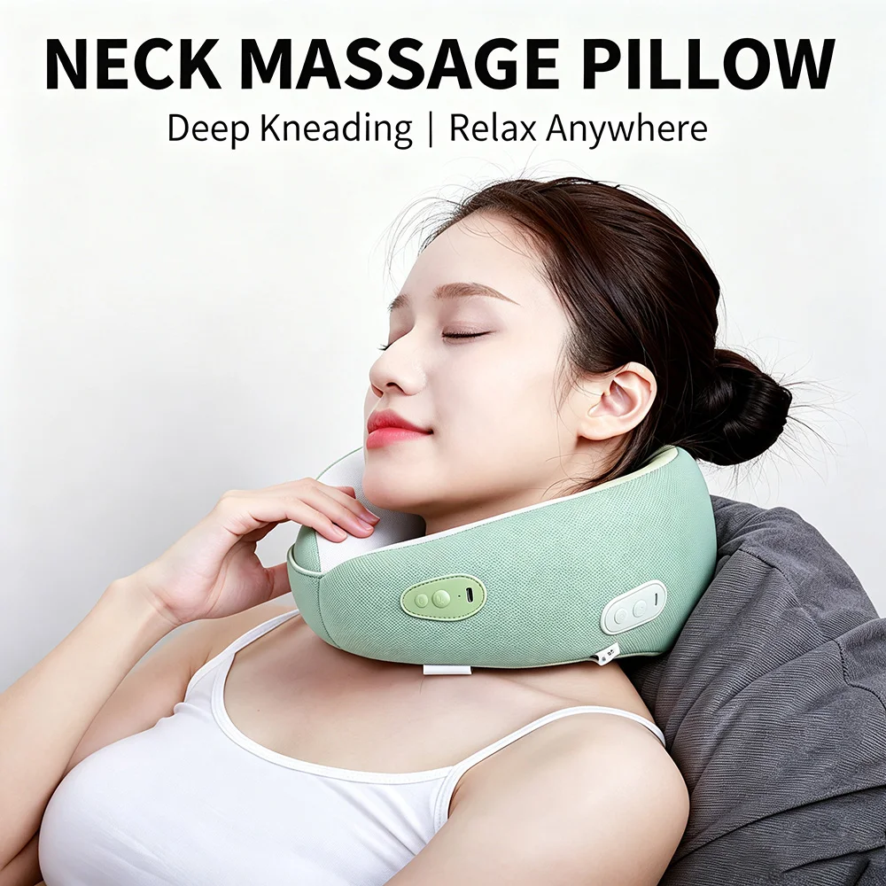 Travel Neck Pillow Memory Foam Electric Massage - Image 1