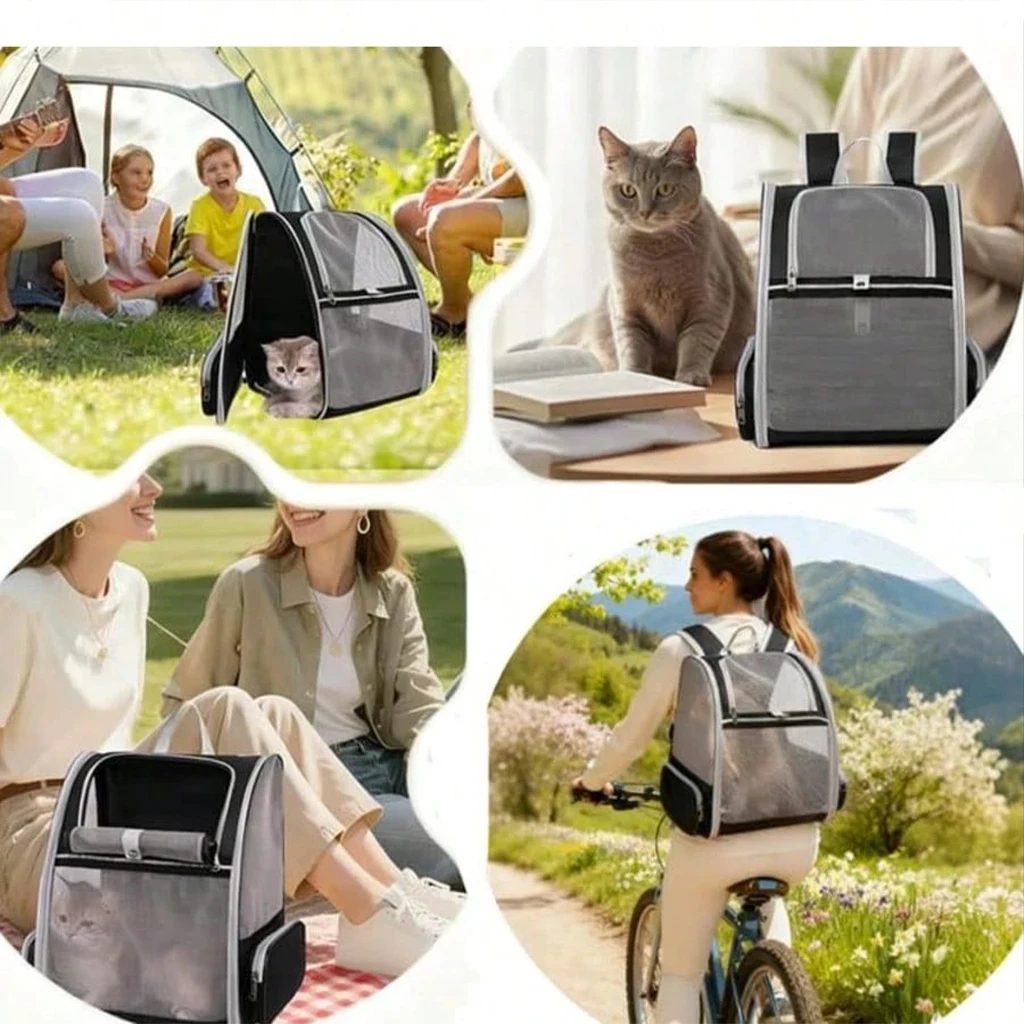 Breathable Mesh Carrier backpack for Cats & Small Dogs - Image 7