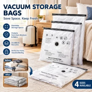 5PCS Vacuum Storage Bags, Space Saver Compression
