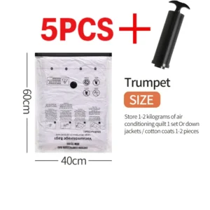 5PCS Vacuum Storage Bags, Space Saver Compression - Thumbnail Image 13