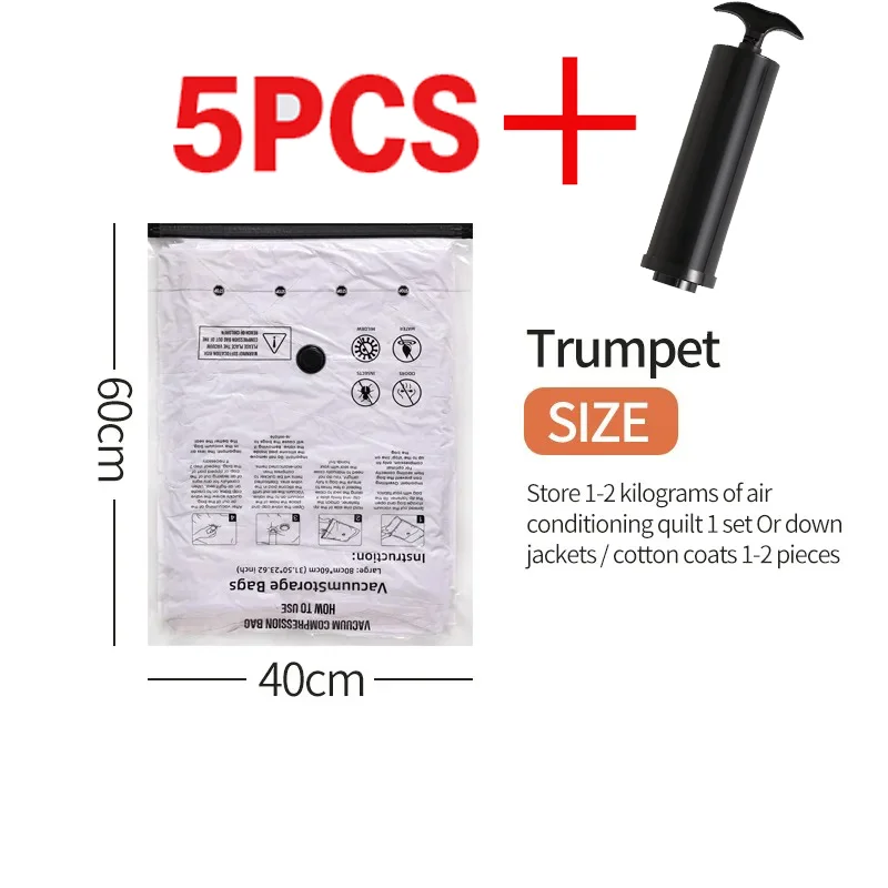 5PCS Vacuum Storage Bags, Space Saver Compression - Image 13